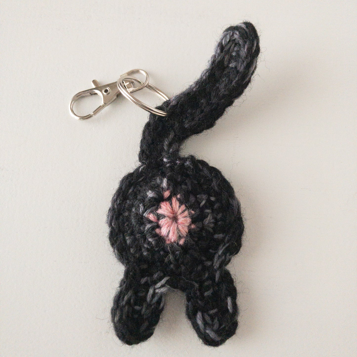 Funny Black Cat Butt Keychain