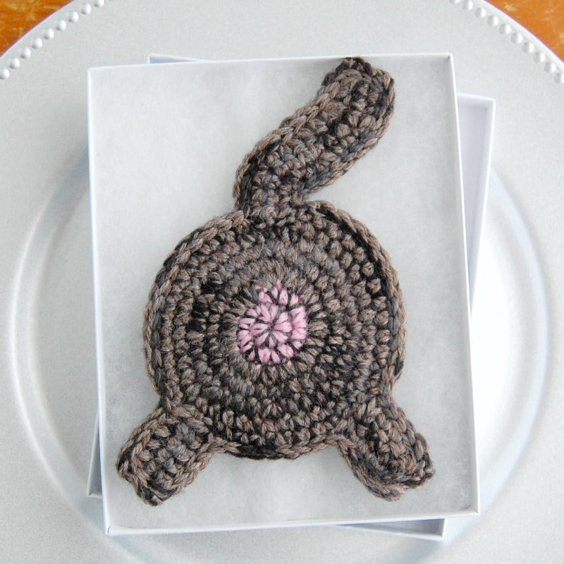 Knot By Gran'ma Brown Cat Butt Coaster