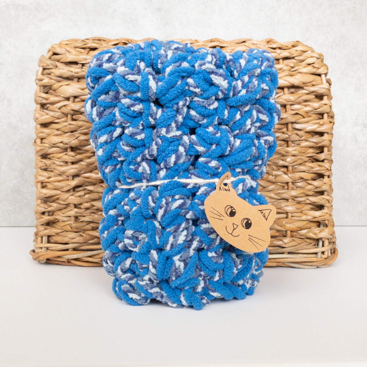 Knot By Gran'ma Cat Mat Cat Mat Bright Blue Sleeping Bed