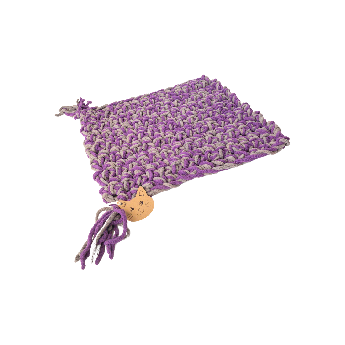 Knot By Gran'ma Cat Mat Cat Mat Purple Mood Sleeping Bed