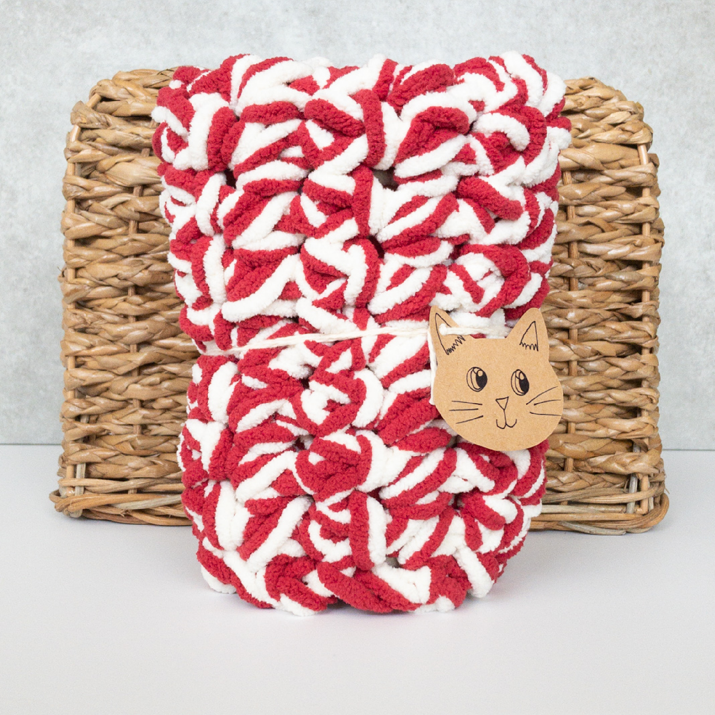 Knot By Gran'ma Cat Mat Cat Mat Bold Red and White Sleeping Pad
