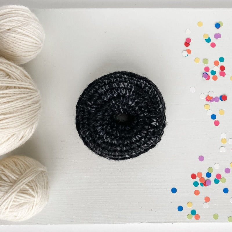 dark chocolate crochet catnip plush donut cat toys
