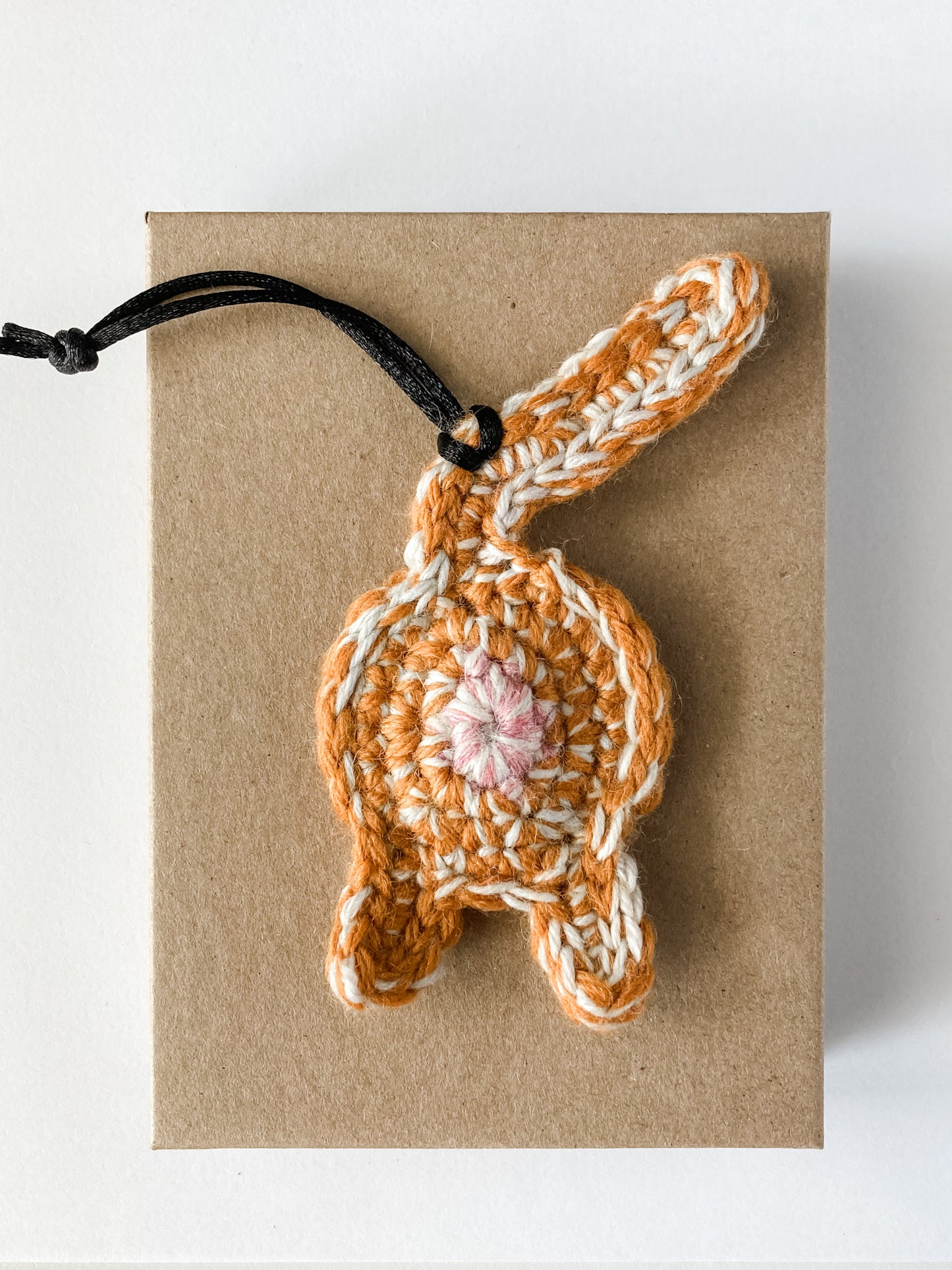 Funny Orange Tabby Cat Butt Ornament or Keychain