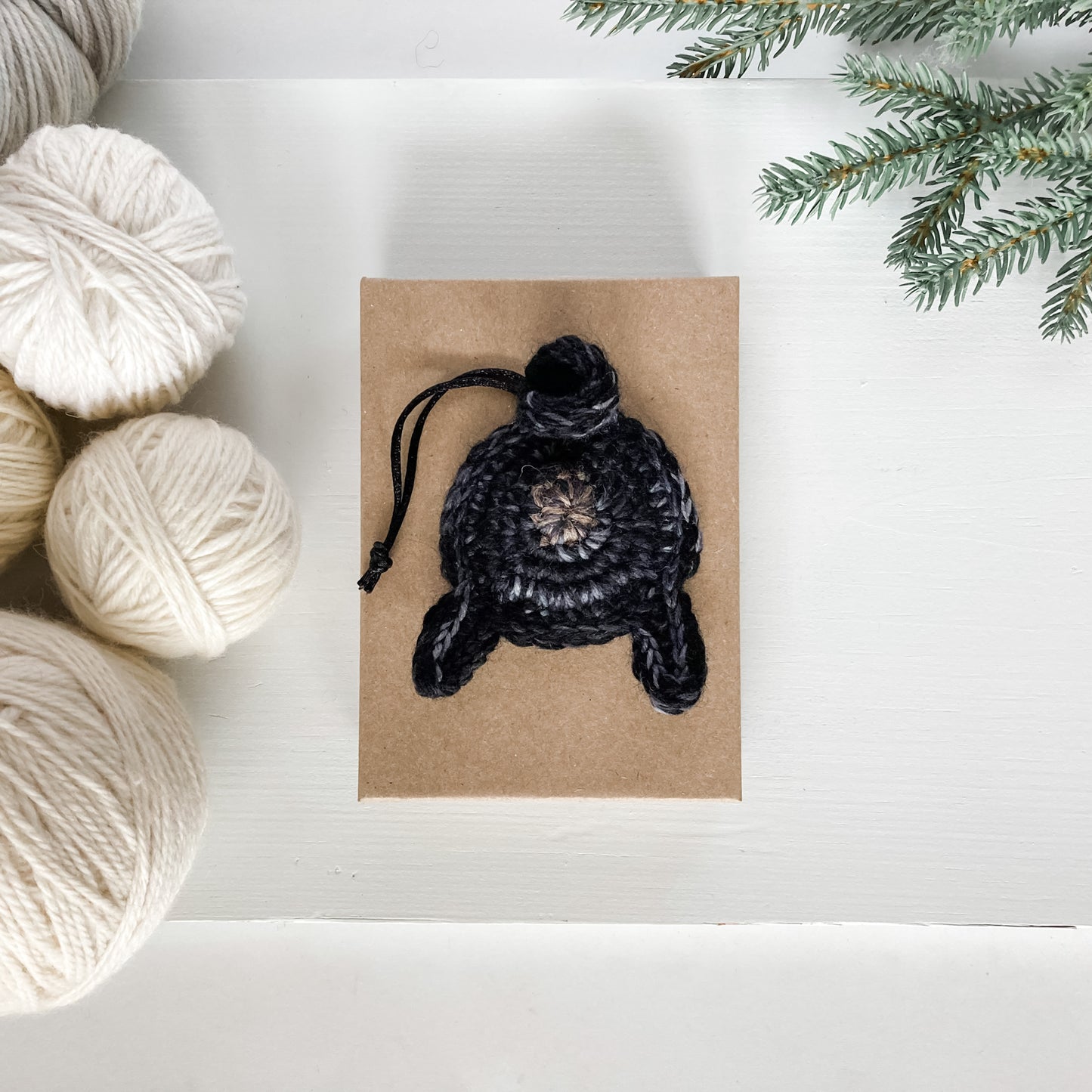 Black Pug Butt Funny Novelty Ornament