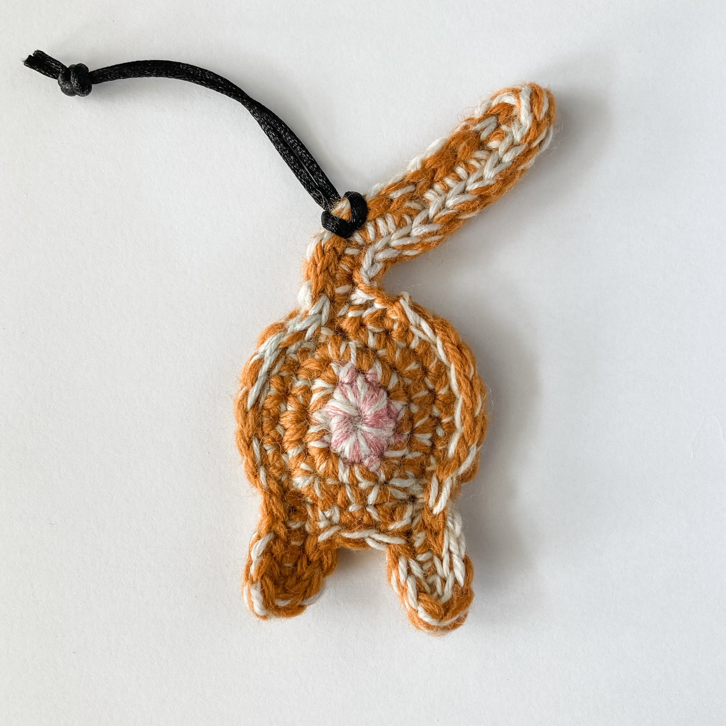 Funny Orange Tabby Cat Butt Ornament or Keychain