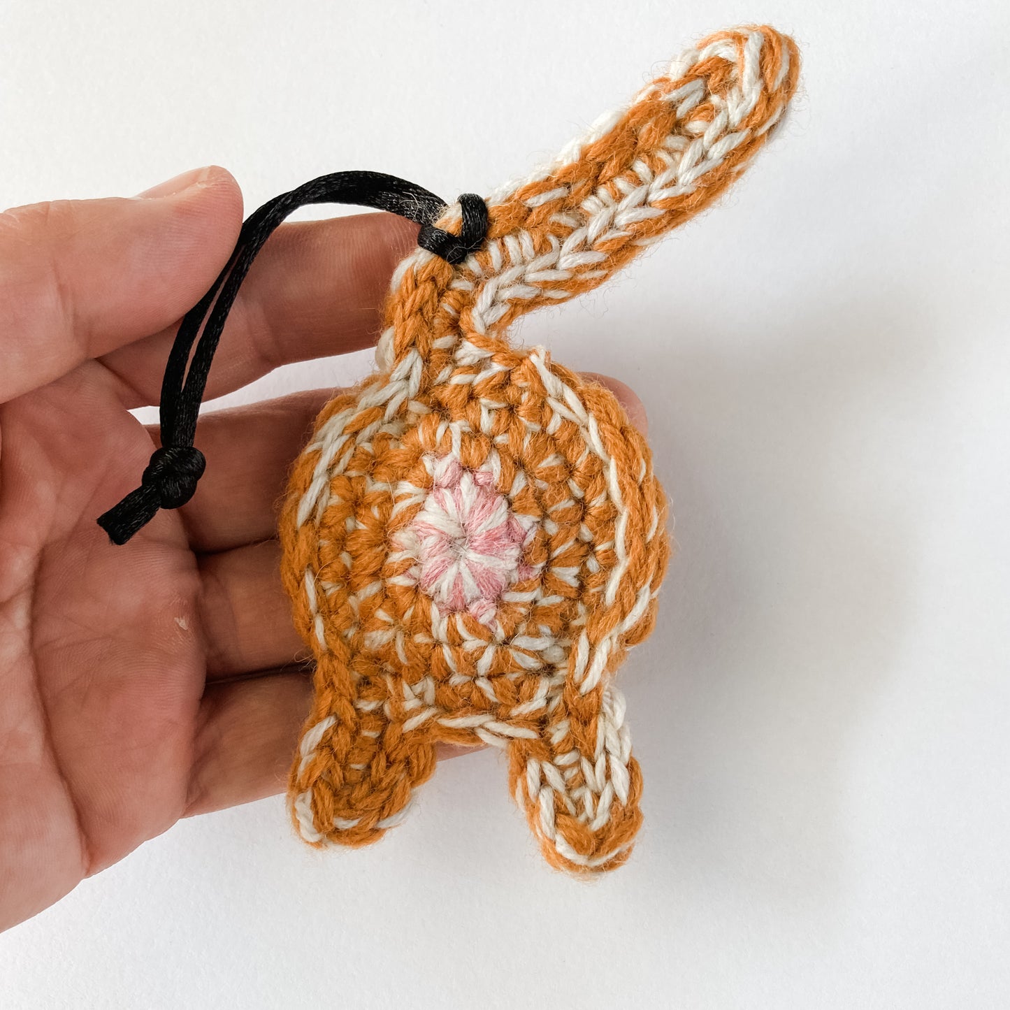 Funny Orange Tabby Cat Butt Ornament or Keychain