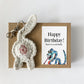 White Cat Butt Keychain Funny Birthday Gift with Novelty Card