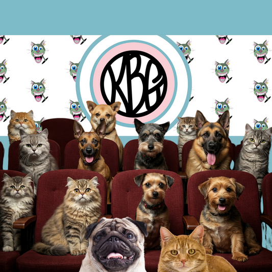 cats and dogs in the audience with phase one of the Knot By Gran'ma rebrand behind them