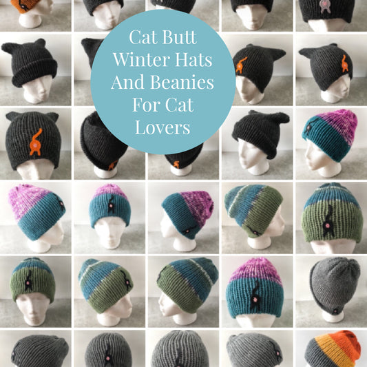 cat butt winter hats and beanies for cat lovers