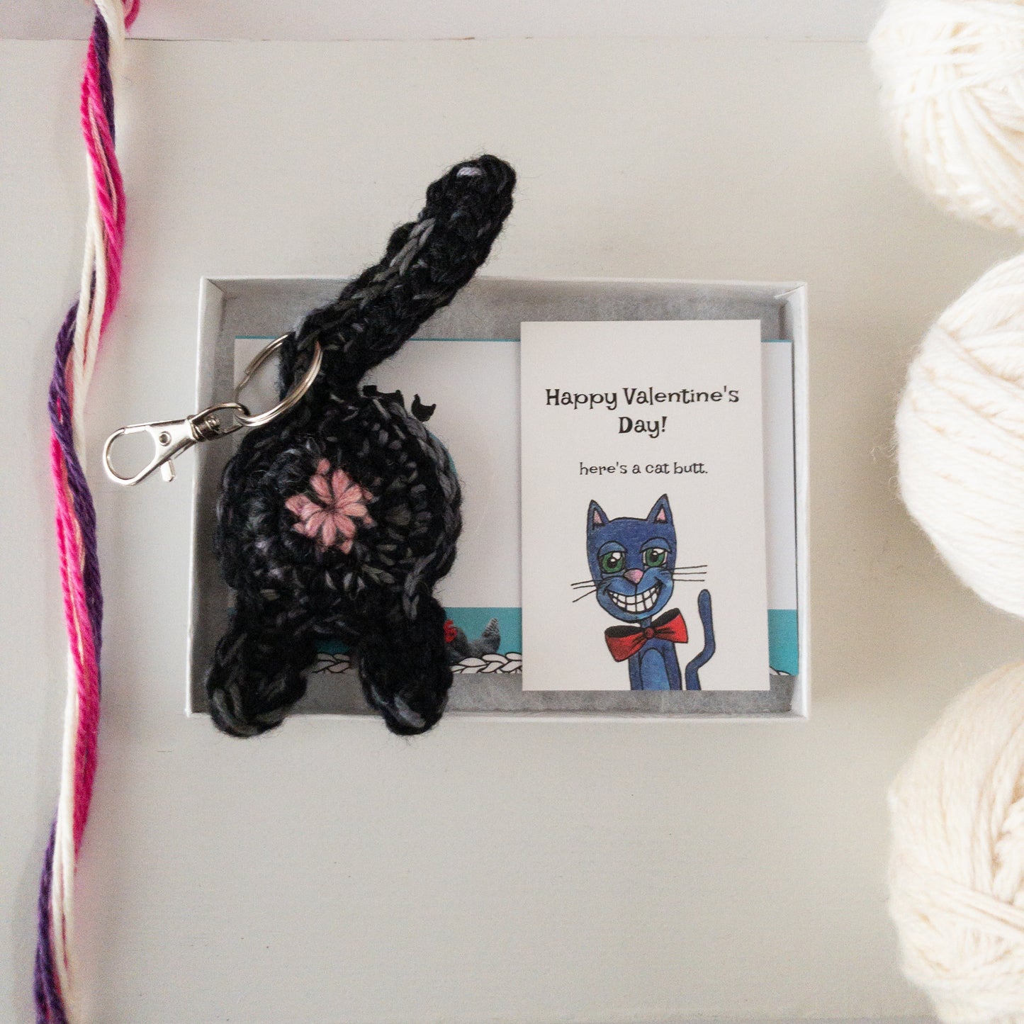 Black Cat Butt Keychain Valentine's Day Gift