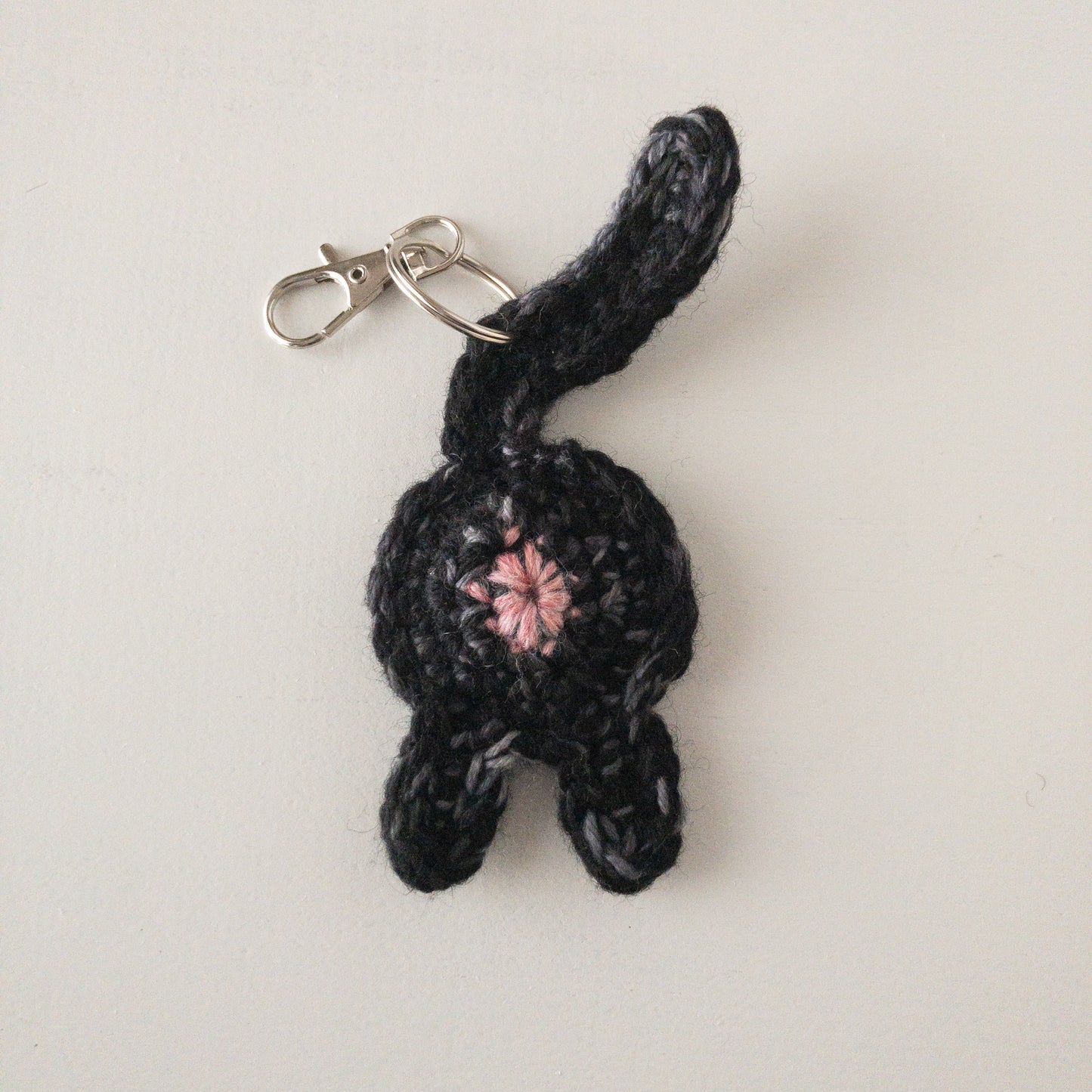 Funny Black Cat Butt Keychain