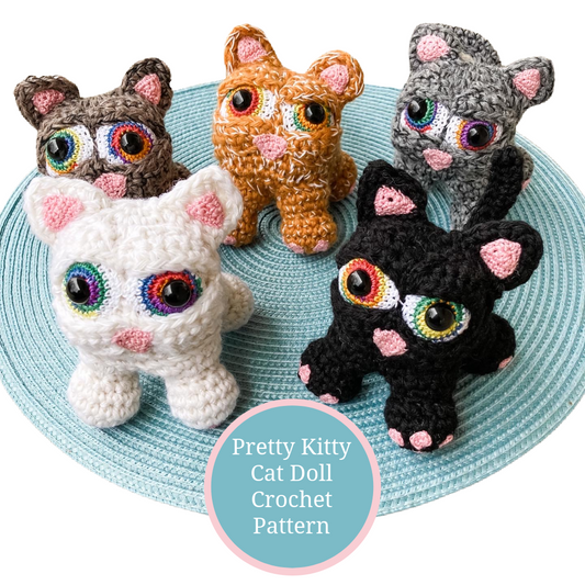 Pretty Kitty Cat Doll Crochet Pattern by Knot By Gran'ma
