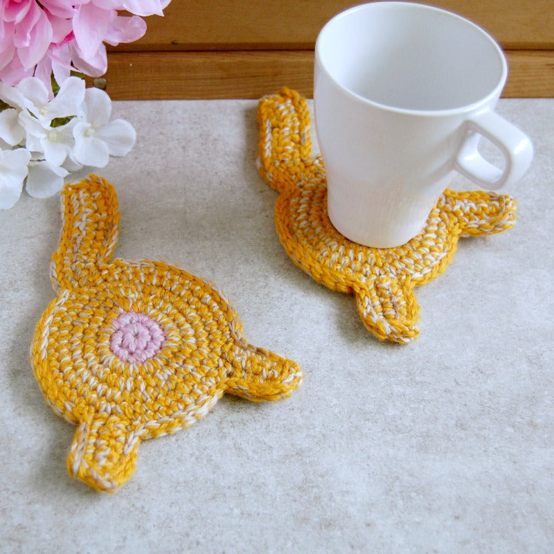 Knot By Gran'ma Orange Cat Butt Coaster