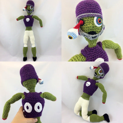 Knot By Gran'ma Digital Crochet Pattern Zombie Football Players Plush Dolls Crochet Pattern