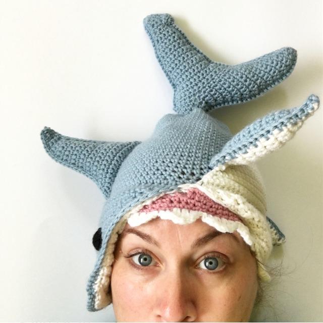 Knot By Gran'ma  Digital Crochet Pattern Great White Shark Hat Crochet Pattern