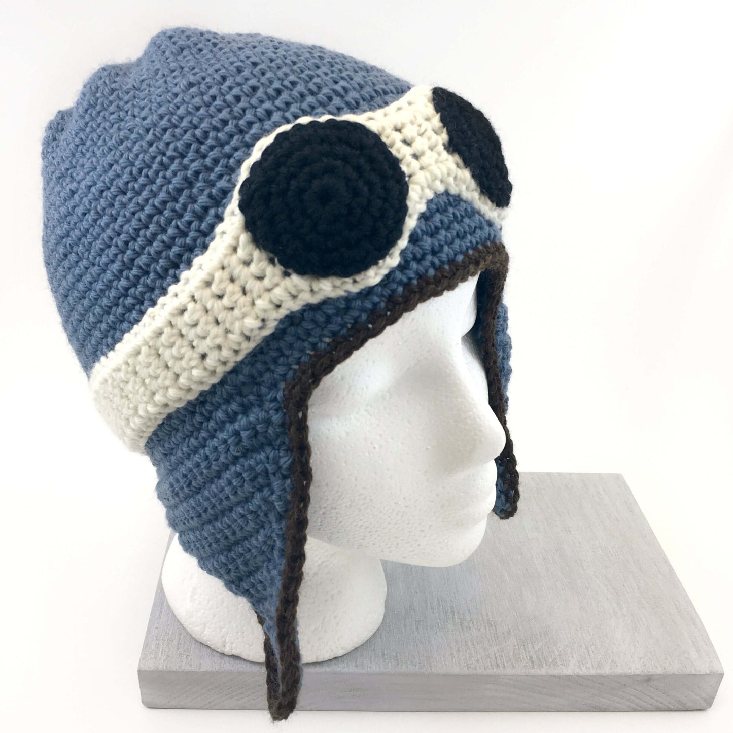 Knot By Gran'ma  Digital Crochet Pattern Aviator Hat Crochet Pattern