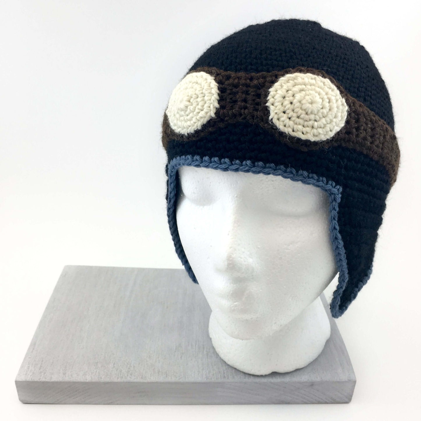 Knot By Gran'ma  Digital Crochet Pattern Aviator Hat Crochet Pattern