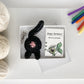 black cat butt keychain birthday gift with fish birthday card  wholesale packaging with clear top and white box
