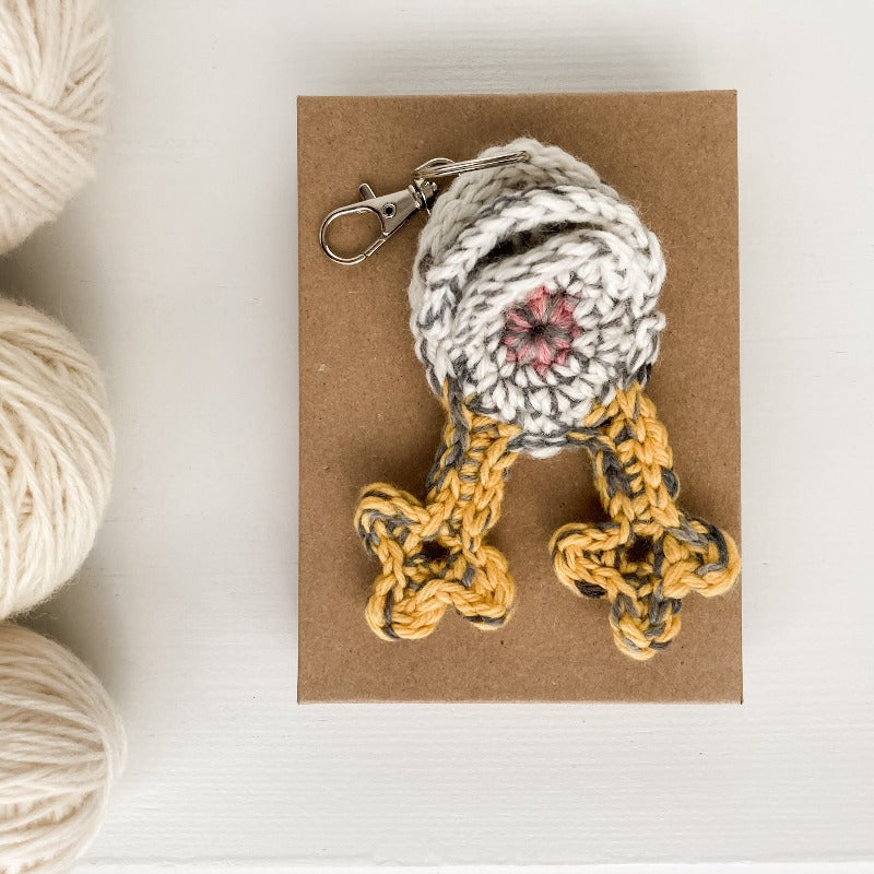 Crochet chicken butt keychain accessories