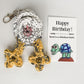 Chicken Butt Keychain Funny Birthday Gift with Novelty Card