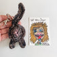 Cat Butt Keychain Get Well Soon Birthday Gift with OOAK Original Art Card