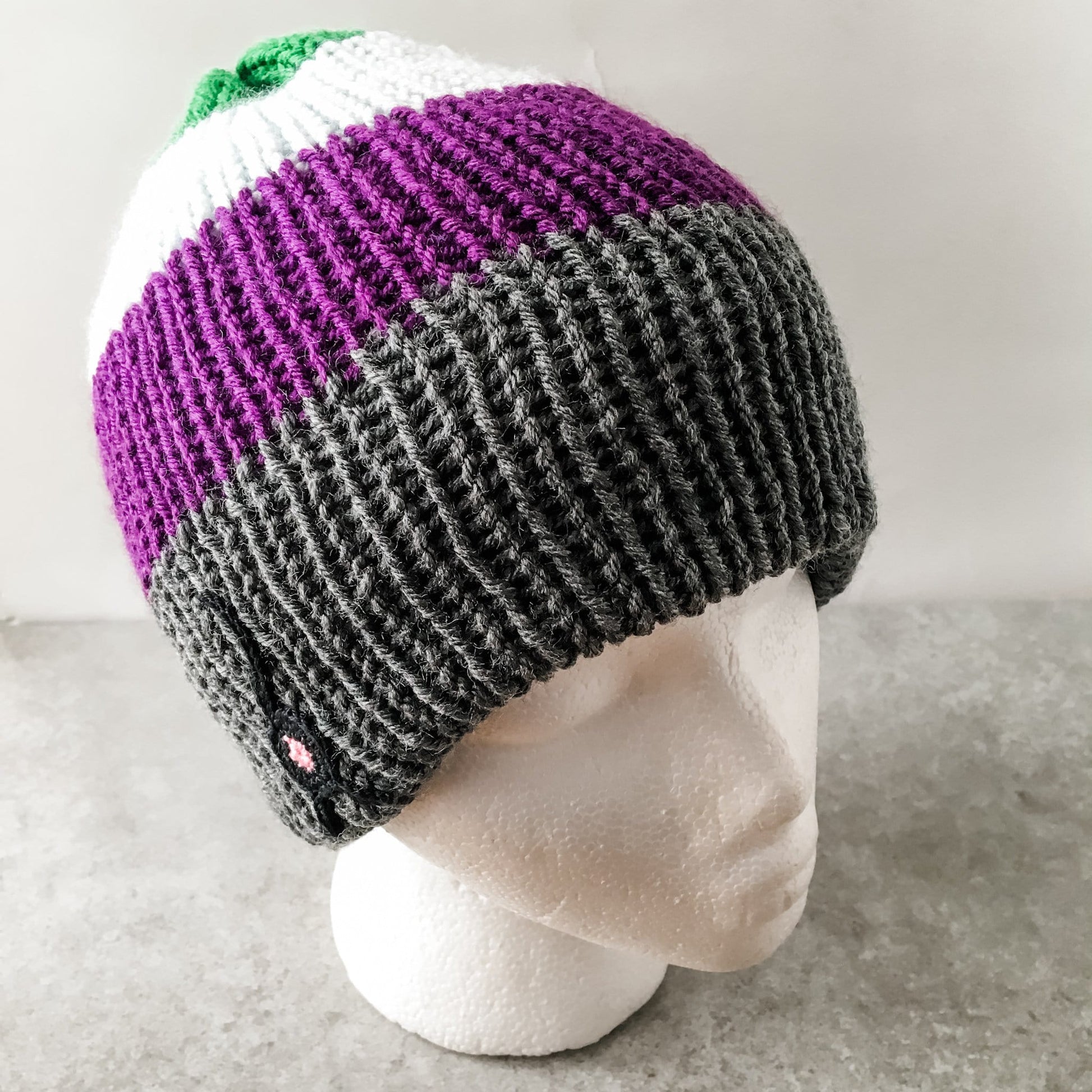 Knot By Gran'ma Hat Cat Butt Beanie Cool Stripes Hat