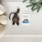 Brown Tortie Cat Butt Ornament Funny Happy Holidays Gift with Card