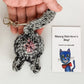 gray tabby cat butt keychain Valentine's Day gift with card