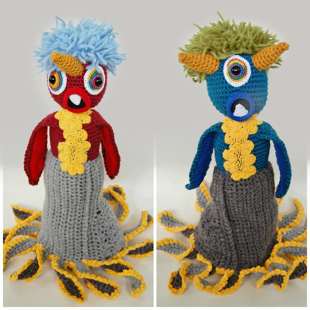 Knot By Gran'ma Digital Crochet Pattern Topsy Turvy Monster Plush Doll Crochet Pattern