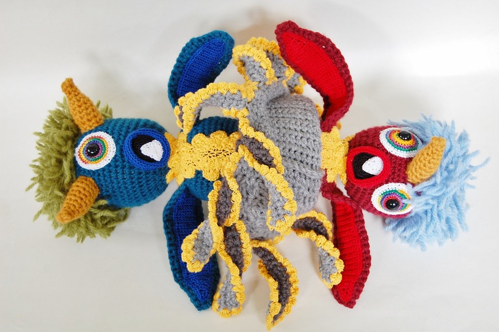 Knot By Gran'ma Digital Crochet Pattern Topsy Turvy Monster Plush Doll Crochet Pattern