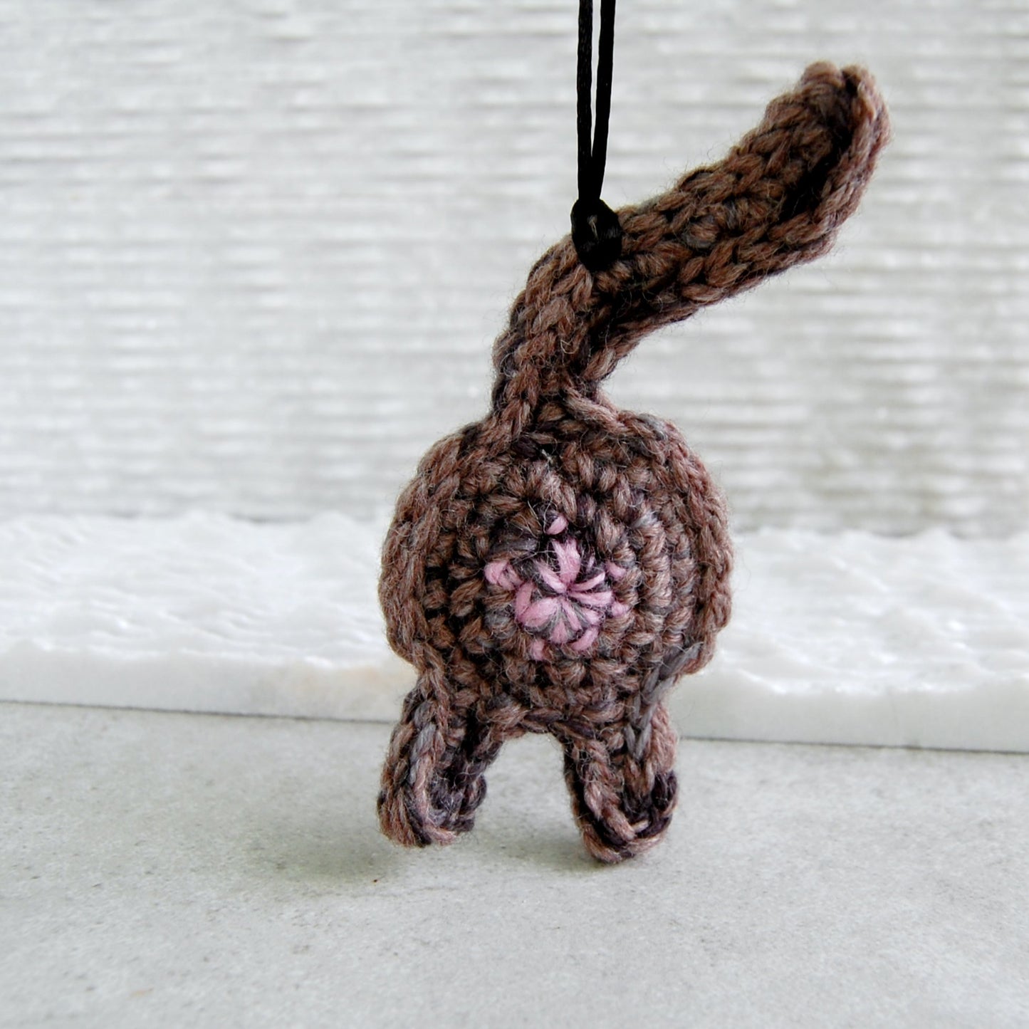 Knot By Gran'ma Ornament Funny Brown Tortie Cat Butt Ornament