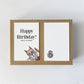 Gray Purple Cat Butt Keychain Funny Birthday Gift with Novelty Card