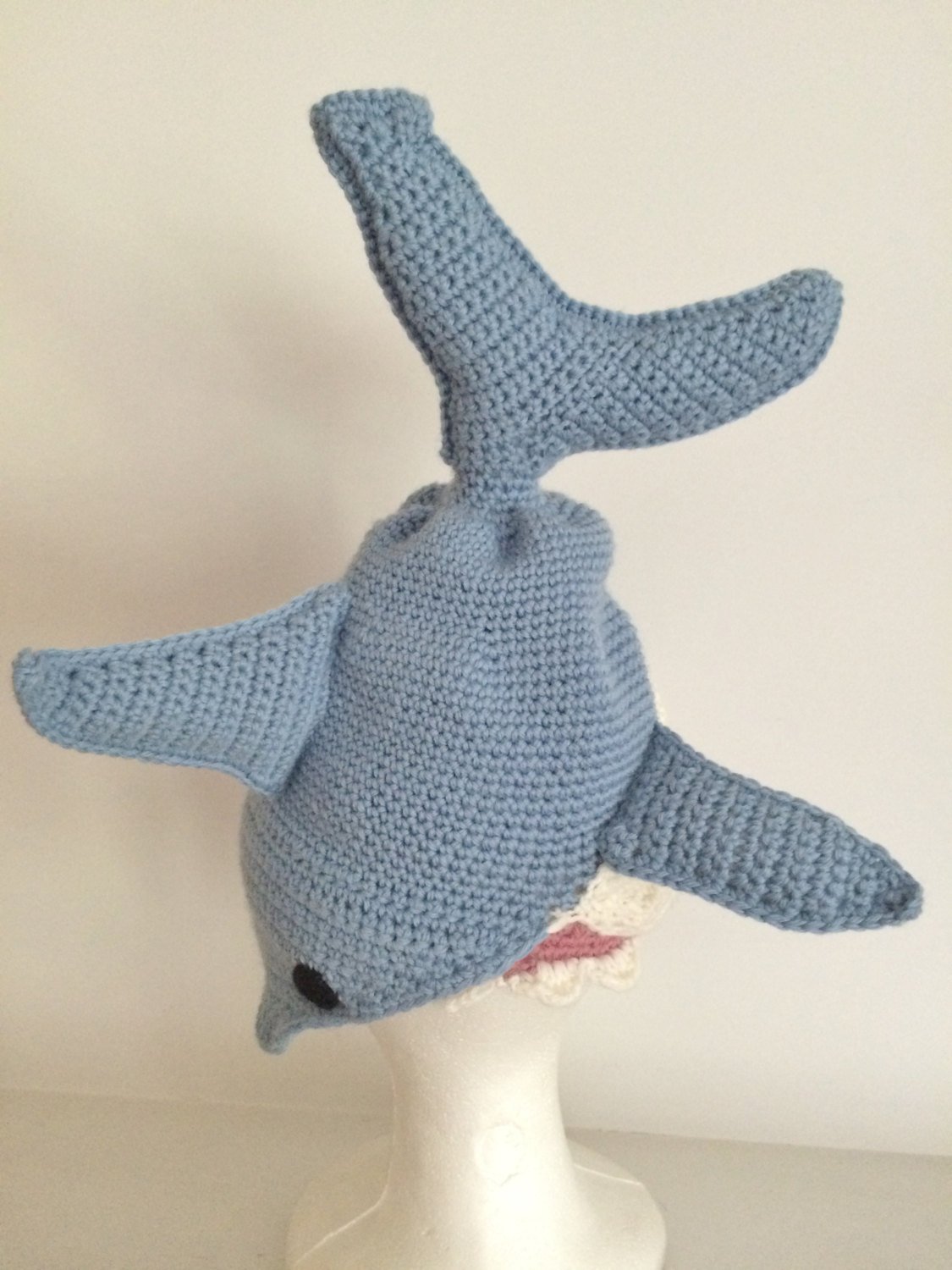 Knot By Gran'ma  Digital Crochet Pattern Great White Shark Hat Crochet Pattern