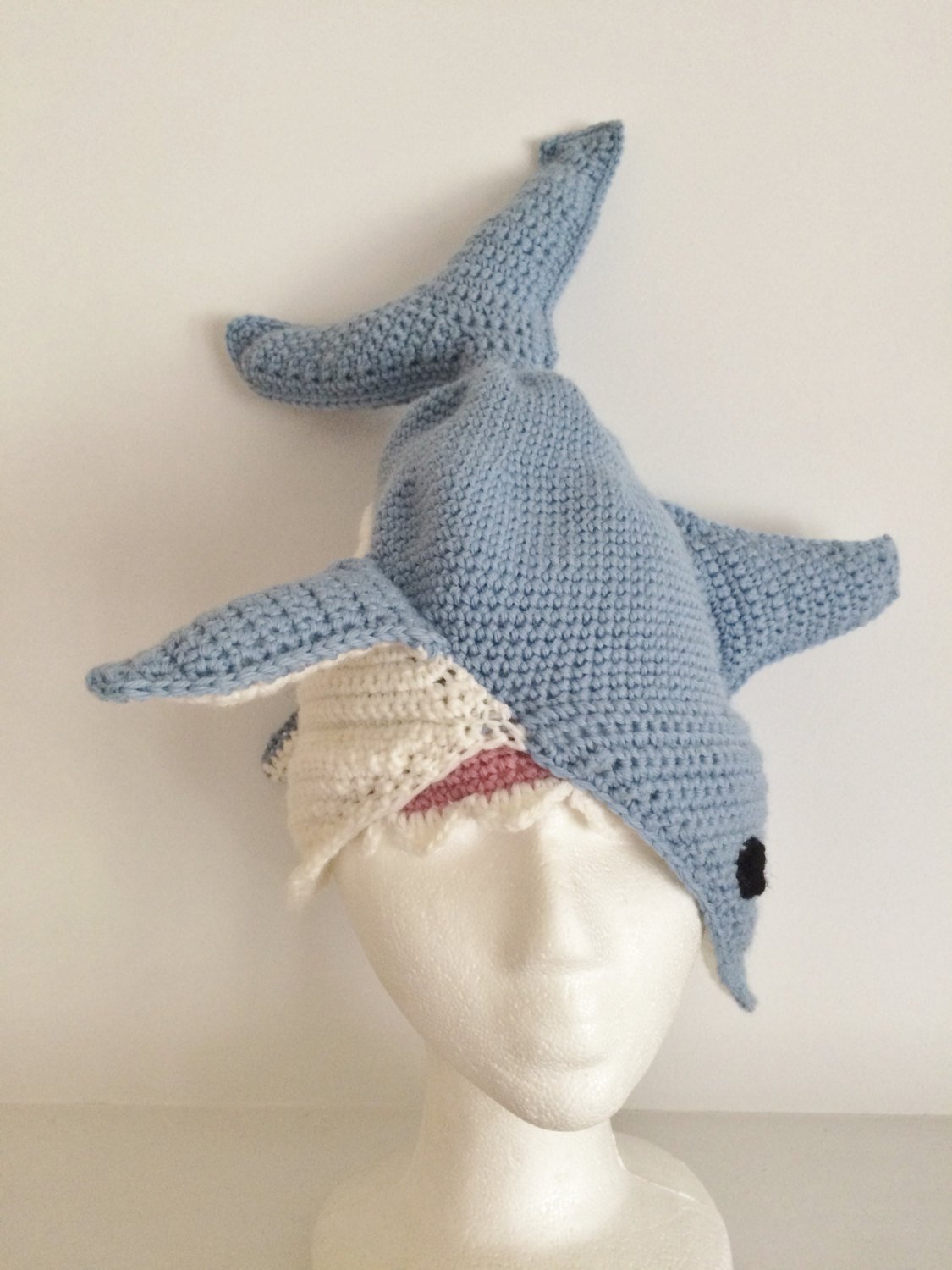 Knot By Gran'ma  Digital Crochet Pattern Great White Shark Hat Crochet Pattern