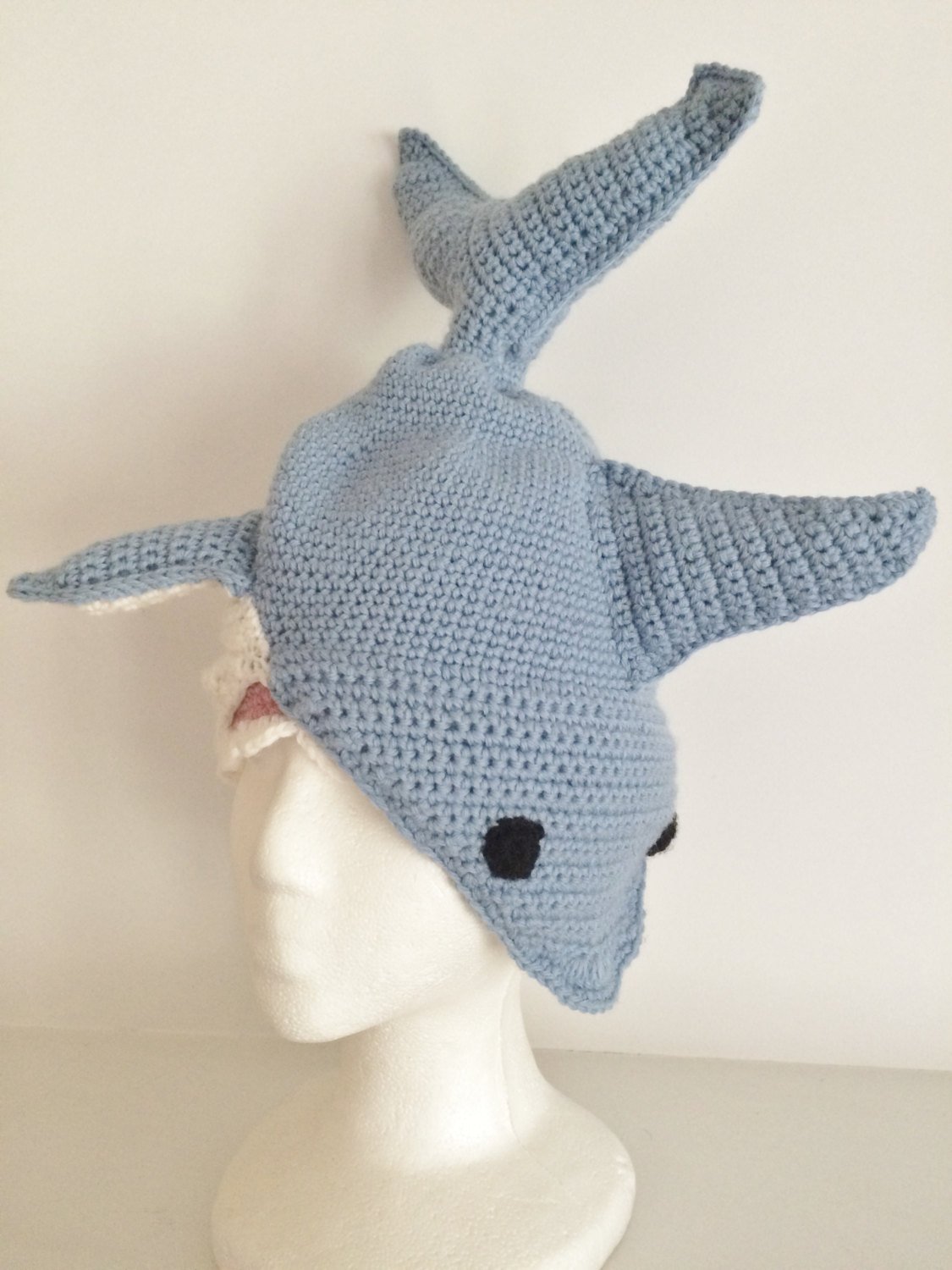 Knot By Gran'ma  Digital Crochet Pattern Great White Shark Hat Crochet Pattern