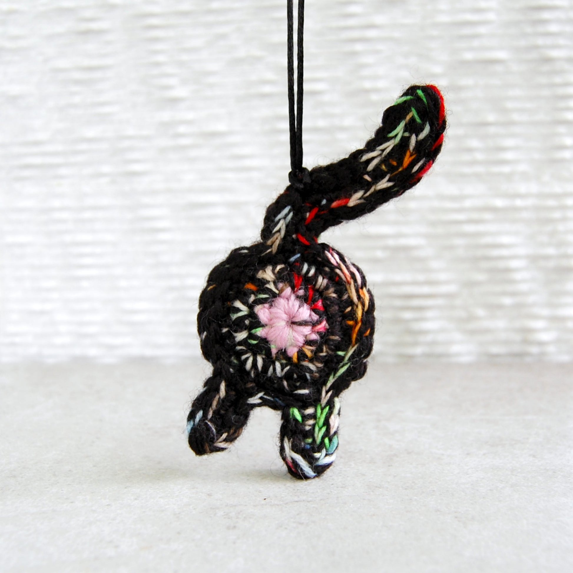 Knot By Gran'ma Ornament Funny Rainbow Black Cat Butt Ornament