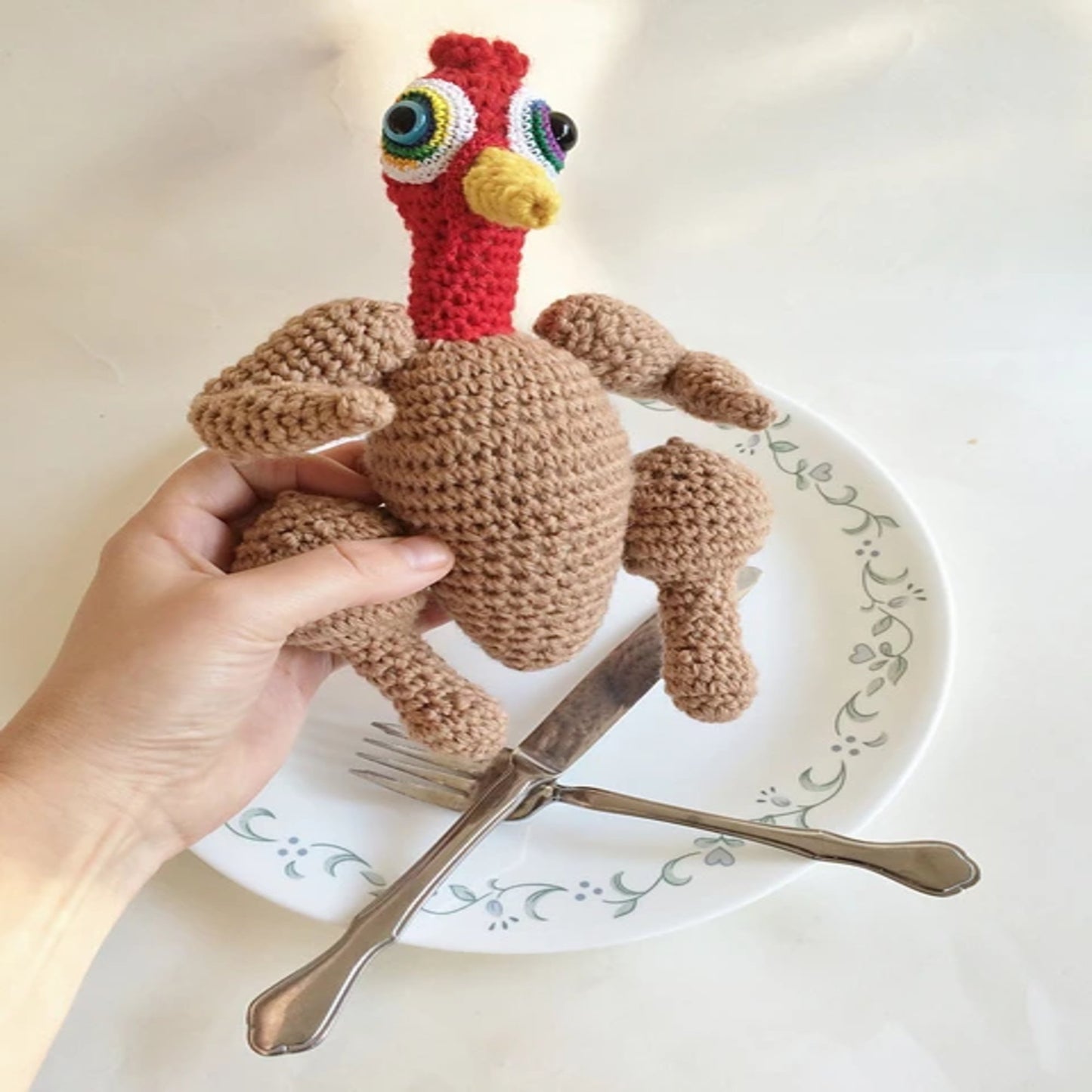 Knot By Gran'ma Digital Crochet Pattern Roast Turkey Plush Doll Crochet Pattern