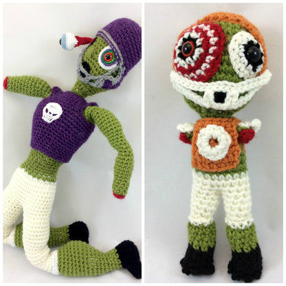 Knot By Gran'ma Digital Crochet Pattern Zombie Football Players Plush Dolls Crochet Pattern